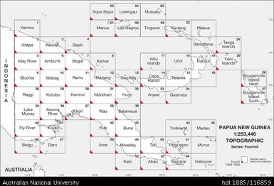 Papua New Guinea Imperial INDEX, 1:253 440, Fourmil Series, 1956-1959