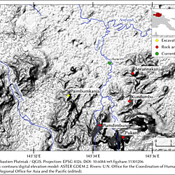 Rock art sites near Auwim, Upper Karawari-Arafundi region, Lower Sepik River Basin, East Sepik, Papua New Guinea