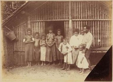 Joe Wate, wife and family at Saa, Solomon Islands