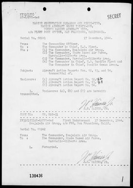 VMO-155 - ACA Reps Nos 92-94 – Air opers against Nauru Island and the Marshall Islands, 12/12-14/44