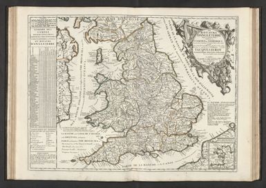 Le Royaume d'Angleterre divisé en plusieurs Parties, subdivisées en Comtez ou Shireries ou sont auss y remarquez les Royaumes quil y anoit autrefois. Dressé par le P. Coronelli Cosmographe de la Serme. Rep. de Venise. Corrigée et augmenté par le Sr. Tillemon, et dediée a Jacques II. Roy d'Angleterre, d'Escosse, et d'Irlande par son tres humgle Serviteur J. B. Nolin. A Paris, Chez J. B. Nolin sur le Quay de l’Horloge du Palais, proche la Rue de Harlay, a l'Enseigne de la Place des Victoires. Avec Privilege du Roy. 1689.