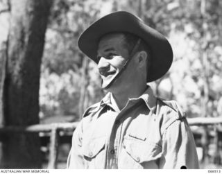 WONDECLA AREA, QLD. 1944-05-23. PRIVATE L.C. ALLEN, MM., OF THE 2/5TH INFANTRY BATTALION, WHO RECEIVED HIS AWARD FOR OPERATIONS AT WAU, NEW GUINEA