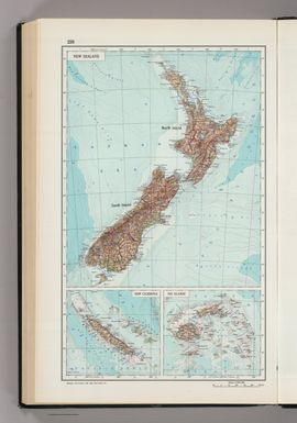 238. New Zealand, New Caledonia, Fiji Islands. The World Atlas.
