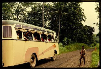 A bus in Fiji, 1971