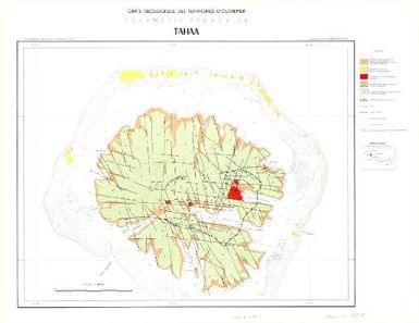 Carte geologique des territoires d'outremer, Polynesie francaise : [iles de Societe]: Tahaa