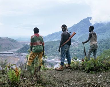 Bougainville rebels guarding the Panguna mine site, 1996