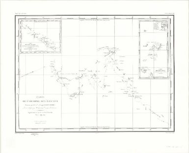 Carte de l'Archipel des Iles Viti reconnues par le Capne. de Fregate Dumont D'Urville : levee et dressee par Mr. Gressien, enseigne de Vaisseau, Expedition de la Corvette de S.M. l'Astrolabe, Mai et Juin 1827 / ecrit par Bescancon et Hacq. J. Tastu, edit. Grave par Ambroise Tardieu