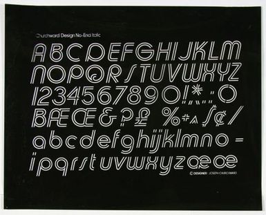 Churchward Design No-End Italic Print Negative