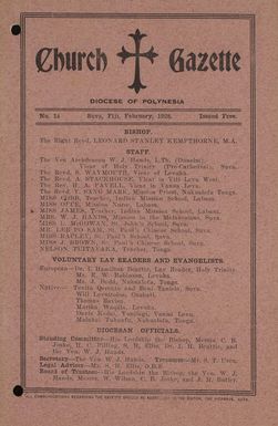 Church Gazette, Polynesia: February 1928