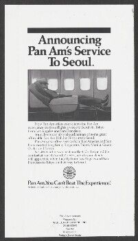 Announcing Pan Am's Service to Seoul.