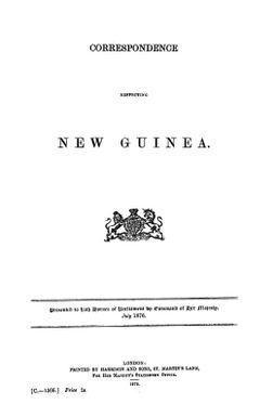 Correspondence respecting New Guinea.