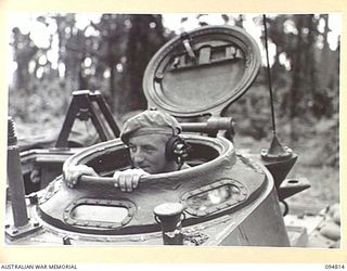 TOROKINA AREA, BOUGAINVILLE, 1945-08-08. THE TURRET OF AN M24 GENERAL CHAFFEE LIGHT TANK DURING TRIALS CONDUCTED FOR THE WAR OFFICE