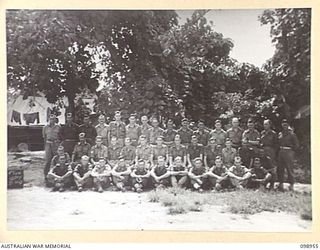 TOROKINA, BOUGAINVILLE. 1945-11-21. MEMBERS OF BATTERY HEADQUARTERS, 10 BATTERY, 4 FIELD REGIMENT. THE REGIMENT SERVED WITH DISTINCTION IN THE RECENT BOUGAINVILLE CAMPAIGN
