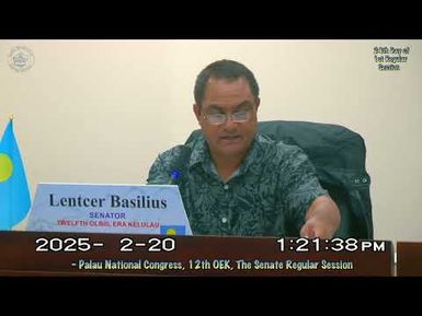 Palau National Congress | 12th OEK, The Senate 24th Day of 1st Regular Session