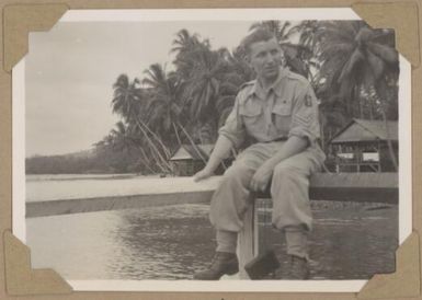 Fred on the landing stage, Jacquinot Bay, New Britain Island, Papua New Guinea, 1945 / Alfred Amos