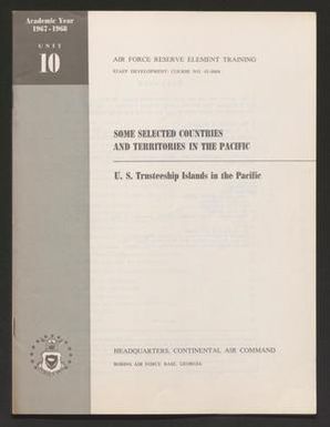 Academic Year 1967-1968, Unit 10: U.S. Trusteeship Islands in the Pacific