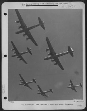 Formation Of Boeing B-29 "Superfortresses"', Based On Guam, Marianas Islands. May 1945. (U.S. Air Force Number 67923AC)