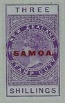 Stamp: New Zealand - Samoa Three Shillings