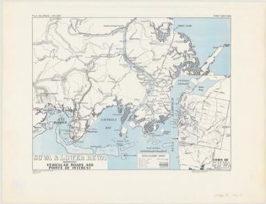 Suva & lower Rewa showing vehicular roads and points of interest / photolithographed at War Office