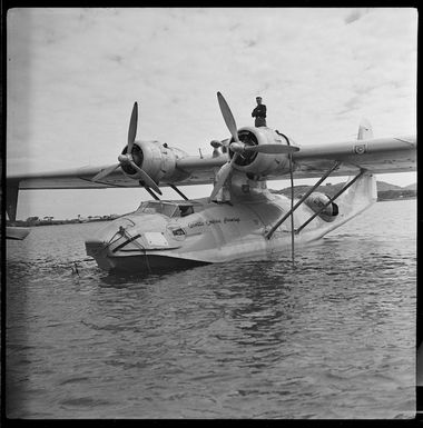 Qantas Catalina flying boat, Noumea Harbour, New Caledonia