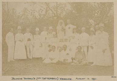 Group photograph taken at Blanche Yandall's wedding - Photograph taken by John Davis