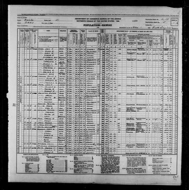 1940 Census Population Schedules - Hawaii - Honolulu County - ED 2-178