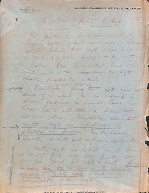 The relation of ritual to myth