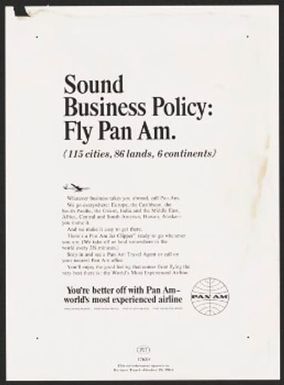 Sound Business Policy: Fly Pan Am.