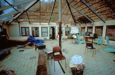 A house damaged when Cyclone Val struck the South Pacific island of American Samoa. Exact Date Shot Unknown