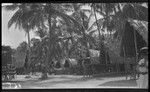 Village near Yule Island, with European woman on right