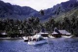 French Polynesia, tourists arriving at Bali Hai Resort on Moorea Island