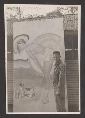 [Henry J. Cates Jr. with Pin-Up Painting, #1]