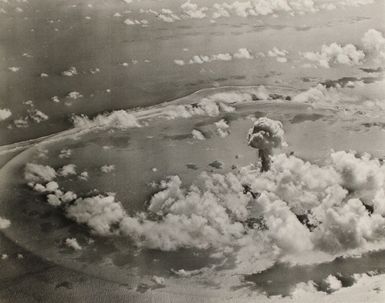 Aerial View of the Able Day Explosion over Bikini Lagoon