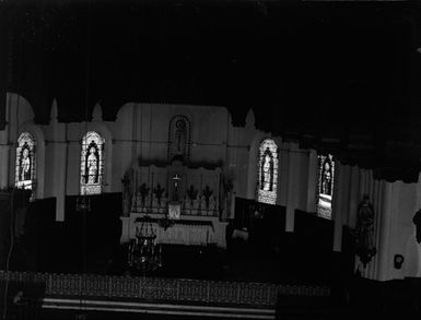 [High angle view of church interior]