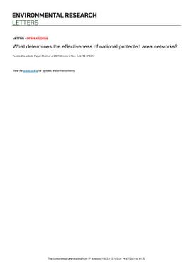 What determines the effectiveness of national protected area networks?