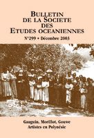 Bulletin de la Société des Études Océaniennes numéro 299