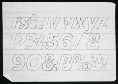 Churchward Legible Exbold Condensed Italic Sketch