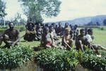 In town for the day, at Mt Hagen, watching dance groups preparing for the WH Show competitions, [Papua New Guinea], May 1963
