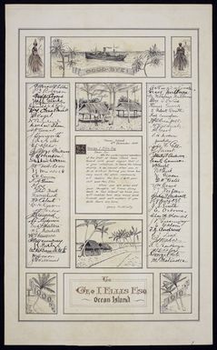 Ellis, Ernest, fl 1900-1910 :[Banaba Island illuminated address presented to George I Ellis. 1900-1910]