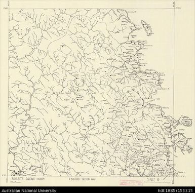 Solomon Islands, Malaita, 'Are'are North, Series: Sketch, Sheet 8, 1967, 1:50 000