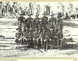 SIAR, NEW GUINEA. 1944-06-21. NO. 8 PLATOON, A COMPANY, 57/60TH INFANTRY BATTALION. IDENTIFIED PERSONNEL ARE:- VX135905 PRIVATE J.P CHAPPEL (1); V23147 PRIVATE L.J. O'SHEA (2); VX135906 CORPORAL L. ..