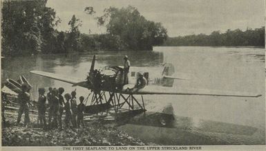 The first seaplane to land on the Upper Strickland river