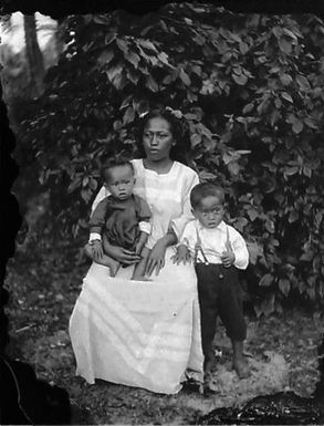 Woman and two children