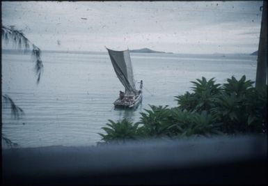 A trading canoe coming in : Port Moresby, Papua New Guinea, 1953 / Terence and Margaret Spencer