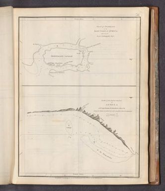 Plan of Mombass on the East Coast of Africa (with) Plan of the East Coast of Africa From the River Eamouco...