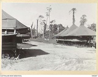 TOROKINA, BOUGAINVILLE. 1945-09-07. OFFICERS' MESS AND UNIT LINES, 126 BRIGADE WORKSHOP