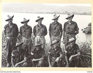 WEWAK POINT, NEW GUINEA. 1945-08-31. OFFICERS OF A COMPANY, 2/3 MACHINE-GUN BATTALION, AND SENIOR NON COMMISSIONED OFFICERS