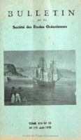 Bulletin de la Société des Études Océaniennes numéro 171