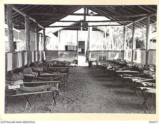 YALU, NEW GUINEA. 1945-08-03. STUDENT QUARTERS AT THE NEW GUINEA TRAINING SCHOOL