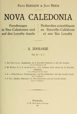 Nova Caledonia. Forschungen in Neu-Caledonien und auf den Loyalty-Inseln. Recherches scientifiques en Nouvelle-Calédonie et aux iles Loyalty. A. Zoologie